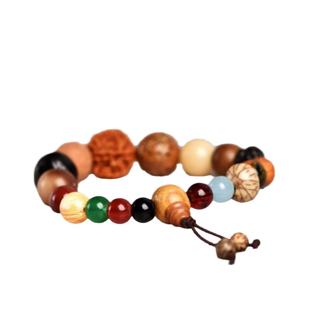 Hot-selling 18-seed Bodhi bead bracelet, 18-bead root prayer bead chain, temple connection, scenic spot commemoration of male and female couples Item Picture