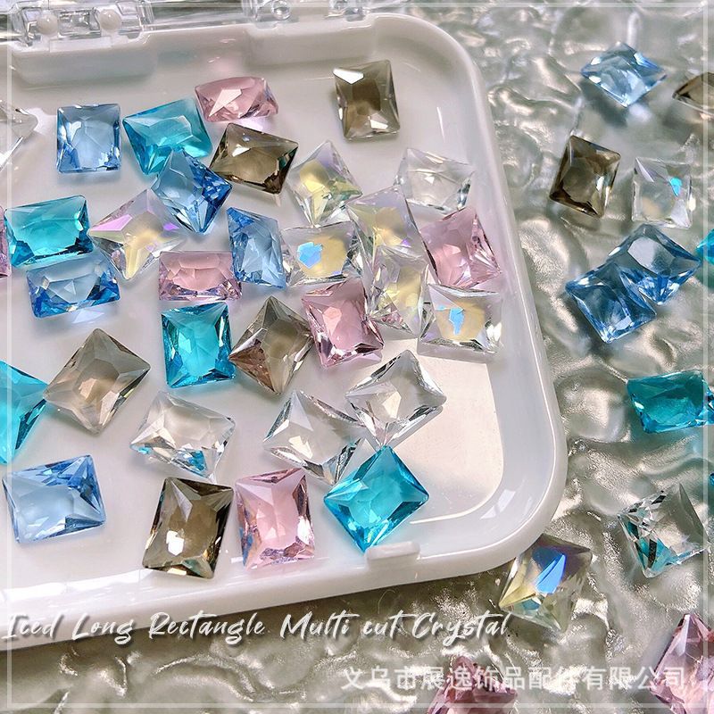 彩色色长方形直角玻璃锆石饰品首饰配饰diy配件手表补钻厂家批发