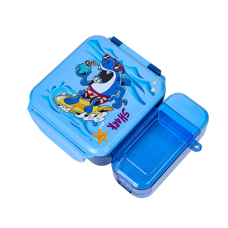 In 2025, a new cross-border bestseller of children's water cup lunch box sets, a student campus lunch box with compartments Item Picture