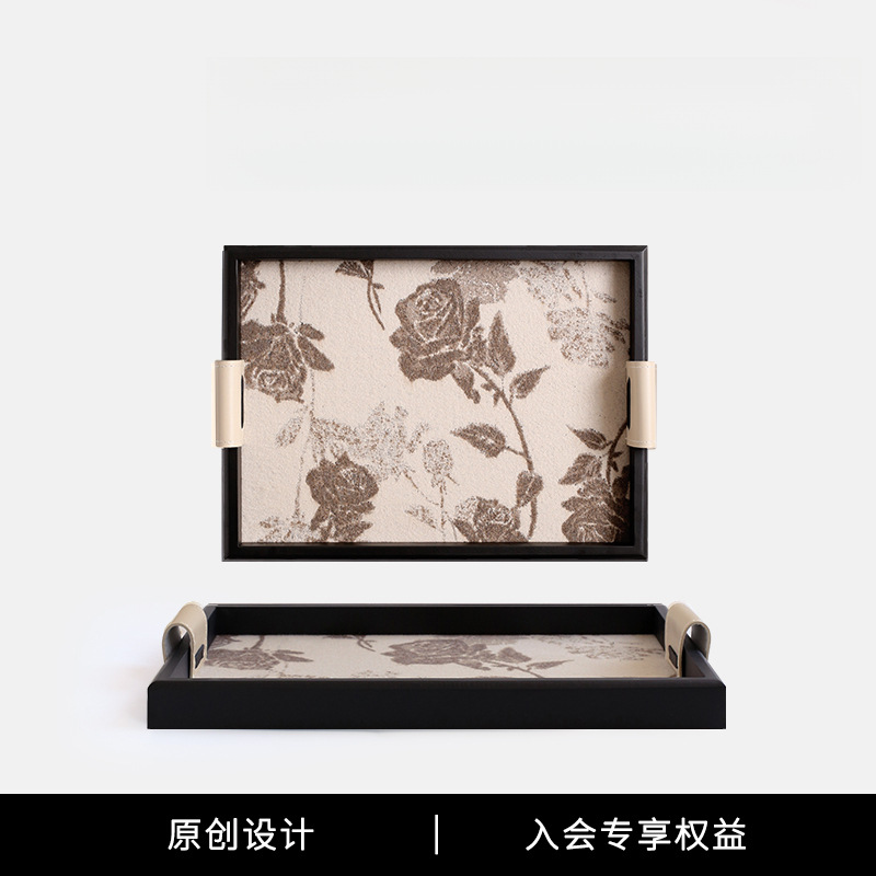 原创设计手中古布艺香薰托盘入户玄关首饰化妆纳盘送礼