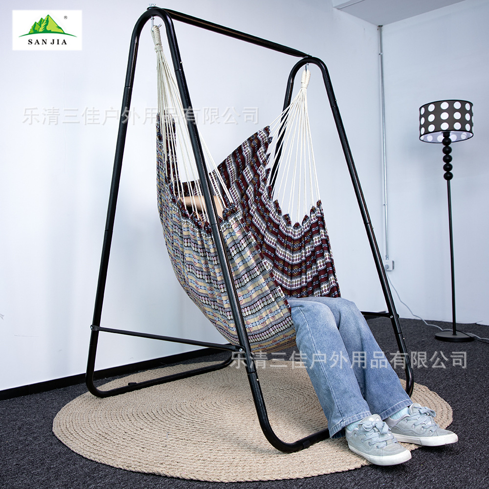 Outdoor thickened hammock, student swing, essential for dormitories, comfortable for home use, lazy college student dormitory hanging chair details Picture