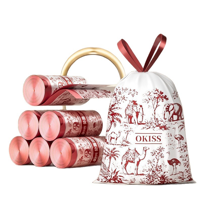 Tear-free, drawstring, enlarged and thickened portable garbage bags, large, durable and sturdy plastic bags for kitchens, living rooms and dormitories Item Picture