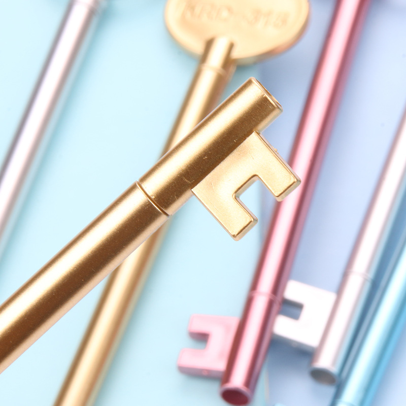Creative and personalized, retro key-shaped, gel pen texture, student supplies, signature pens, ballpoint pens, stationery details Picture