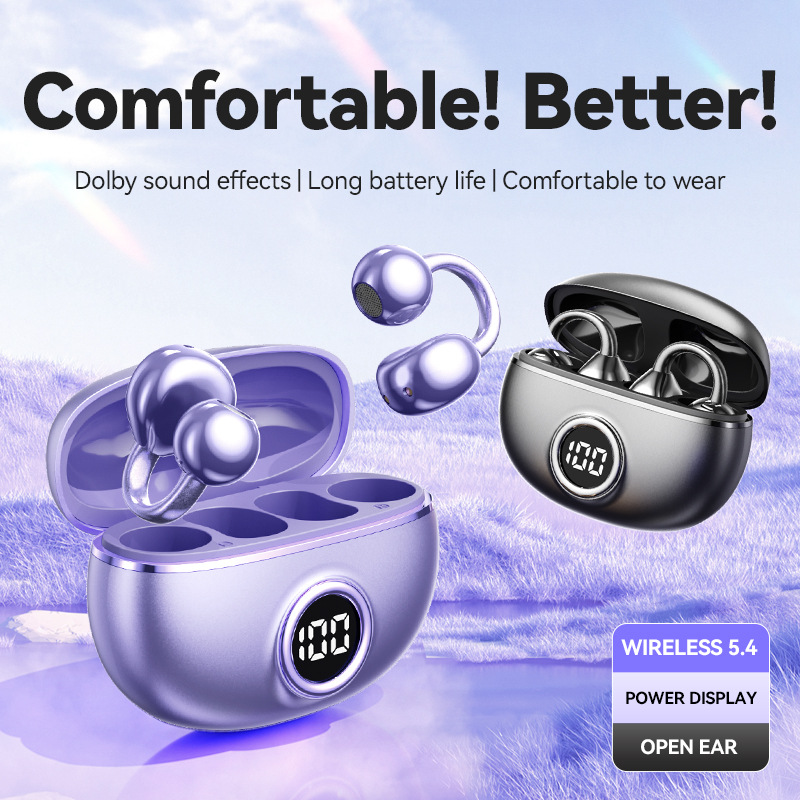 The spherical ear clip M97 Bluetooth headphones have become a cross-border hit. Wireless headphones are now in stock at the OWS open private mold factory in Huaqiangbei details Picture