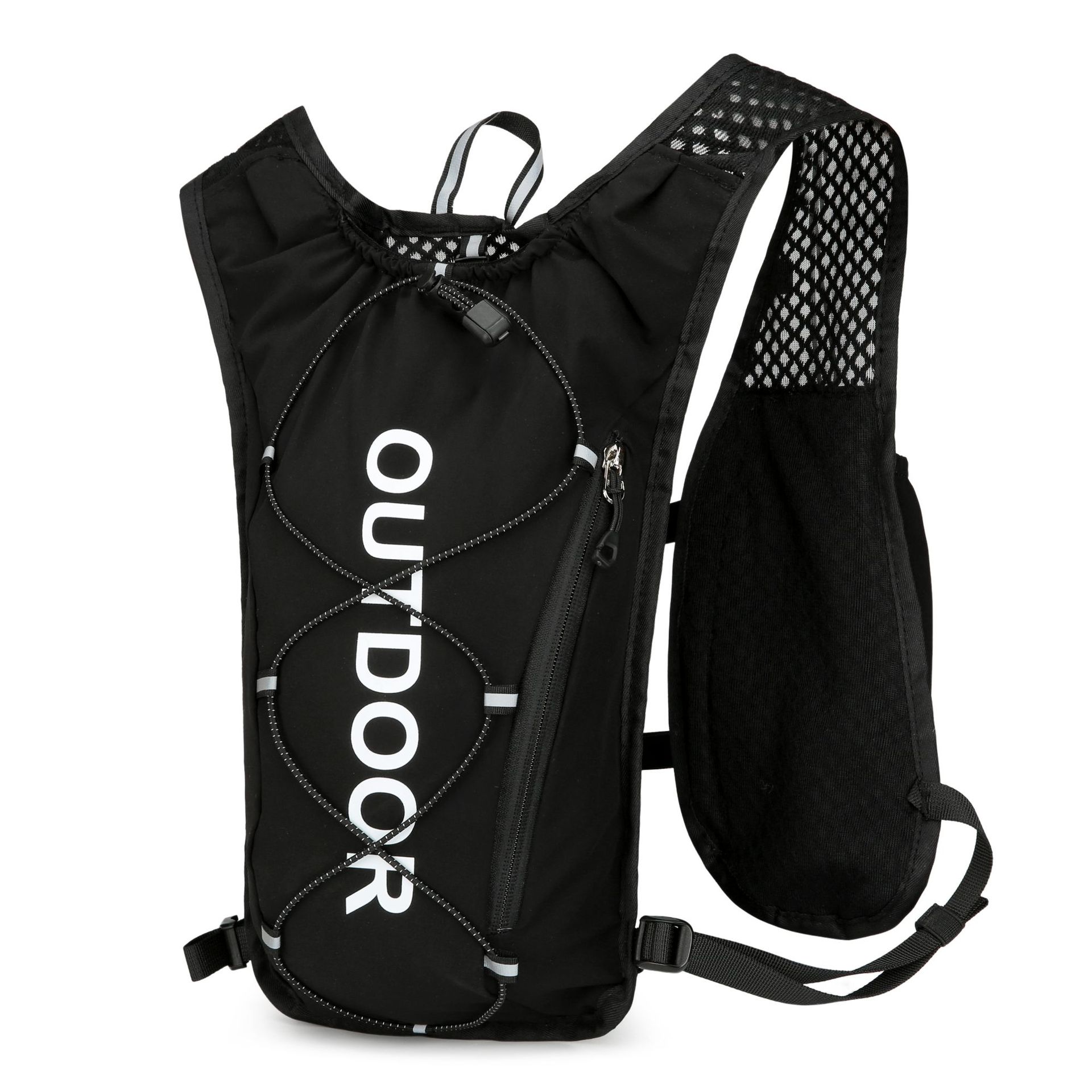 新款多功能尼龙跑步背包 安全反光运动背包水袋背包 骑行包产品图