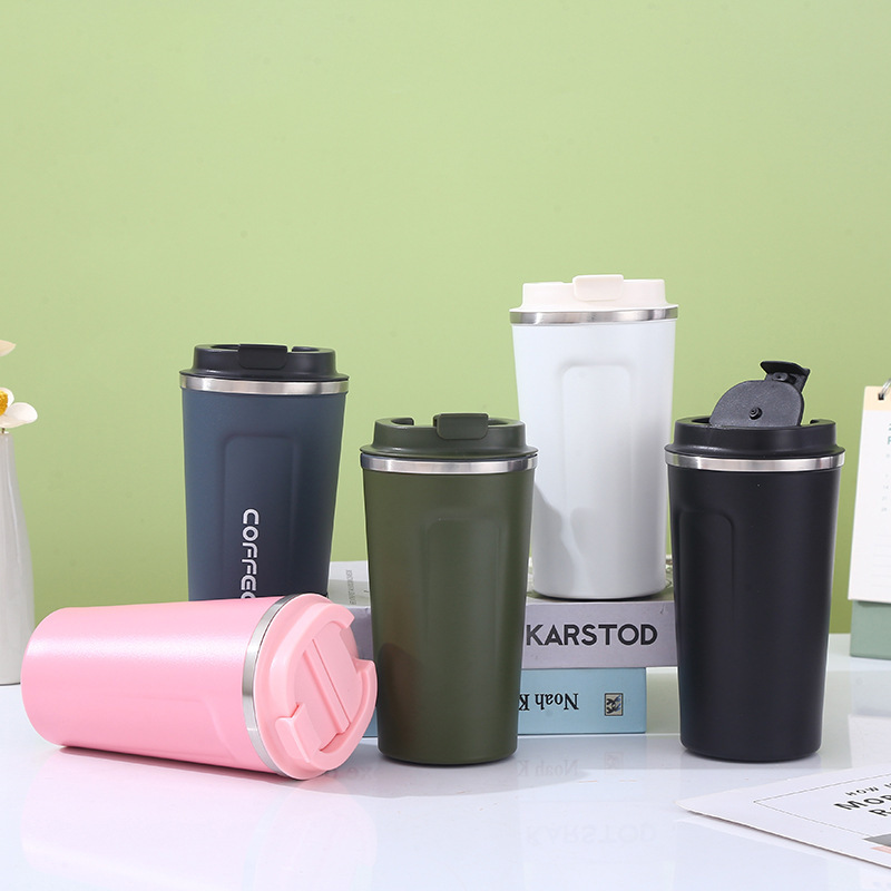 Colorful stainless steel large-capacity car titanium metal insulated water cup, portable insulated cup for automobiles details Picture