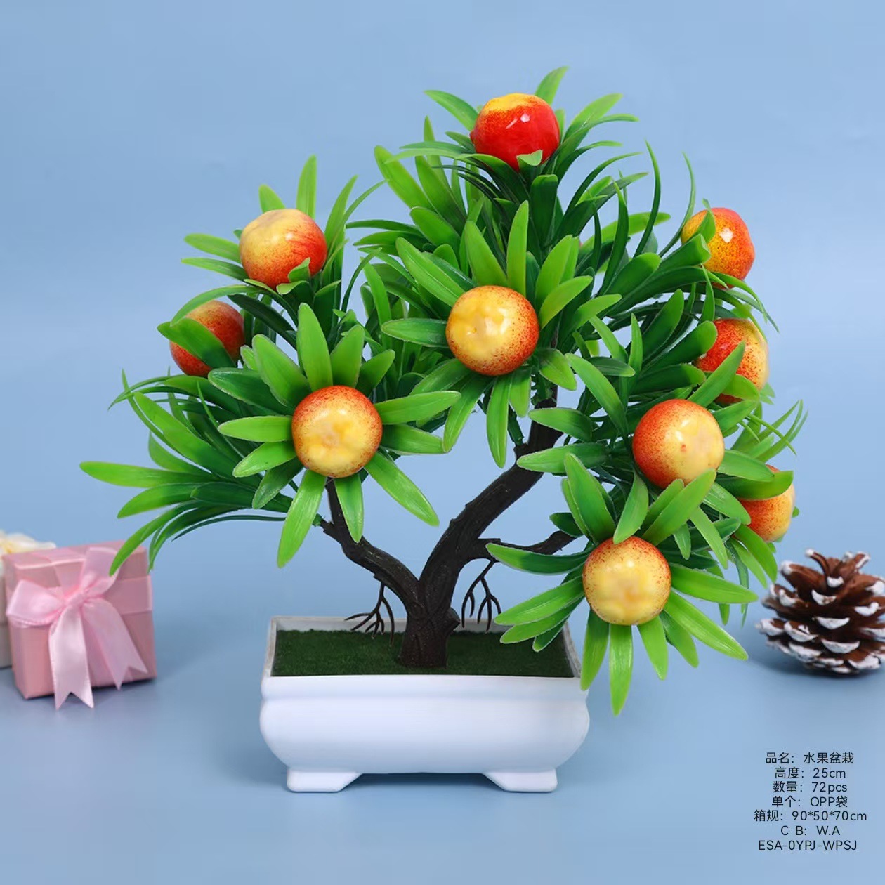 仿真水果苹果桔子红果石榴芒果辣椒香蕉盆栽盆景家居装扮源头厂家