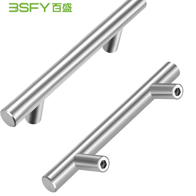 Stainless steel handles, cabinets, wardrobes, door handles, hollow handles, drawers, golden T-shaped single-hole small handles, T-shaped details Picture