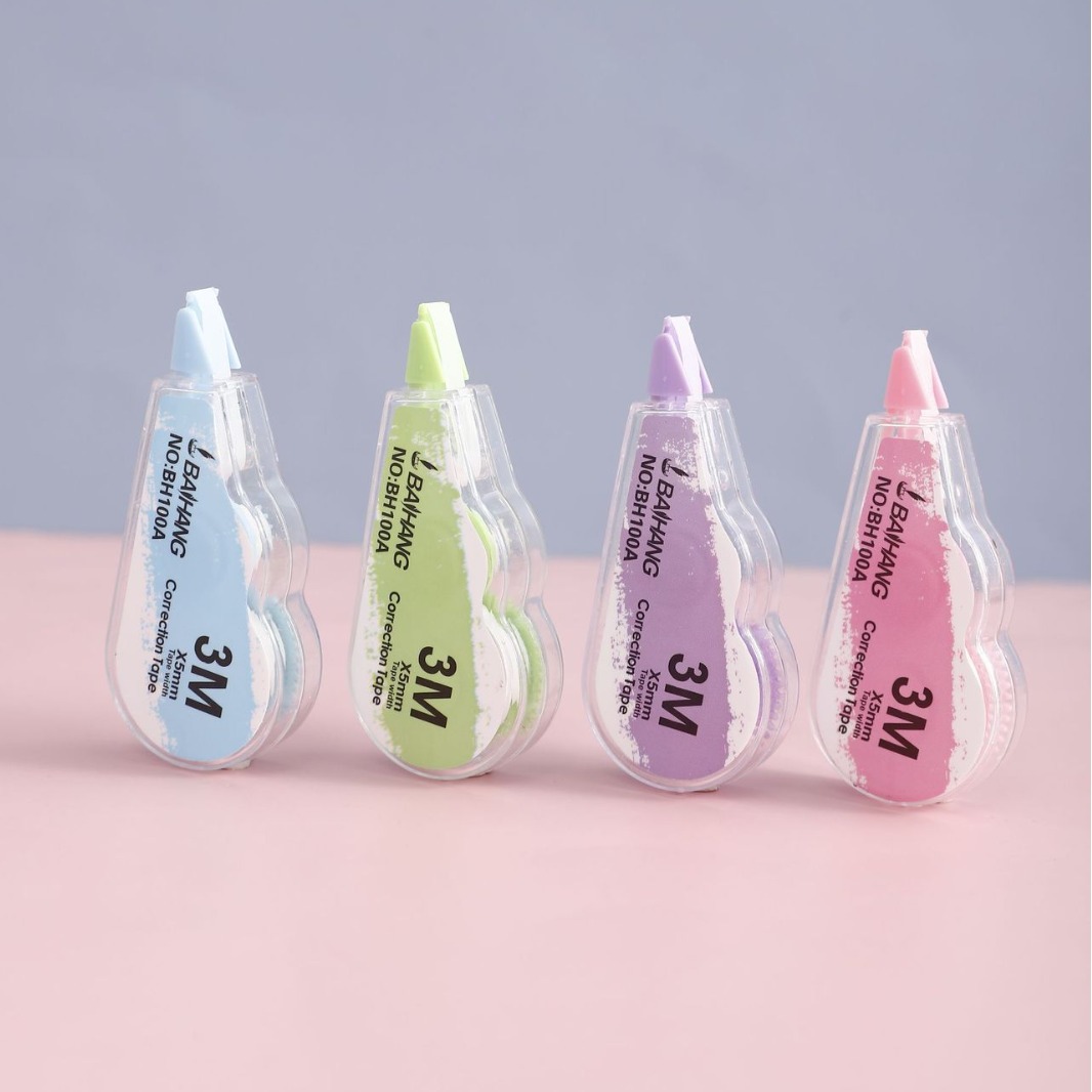 Creative cartoon correction tape, simple semi-transparent mini correction tape, non-breakable office and study supplies correction tape Specification image