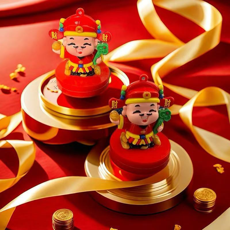 "2025 Lucky Little God of Wealth Keychain Creative Lucky and Festive Car Auspicious God of Wealth Pendant Small Gift Wholesale. details Picture