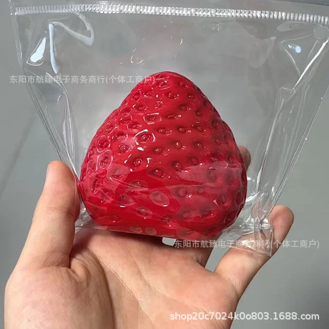 Wholesale of popular solid strawberry toys with a large snow top on Xiaohongshu, which are soft and musky and have a silicone-like feel to relieve stress and release Specification image