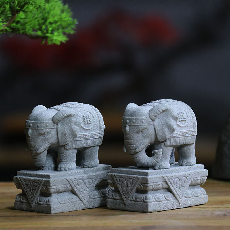نسخة أحجار زرقاء RuiShou BaiJian البستنة الصغرى حوض السمك المناظر الطبيعية بتحسين المنظر PiXiu سلحفاة صينية للتزيين الفيل جرح بسيط Application Scenario