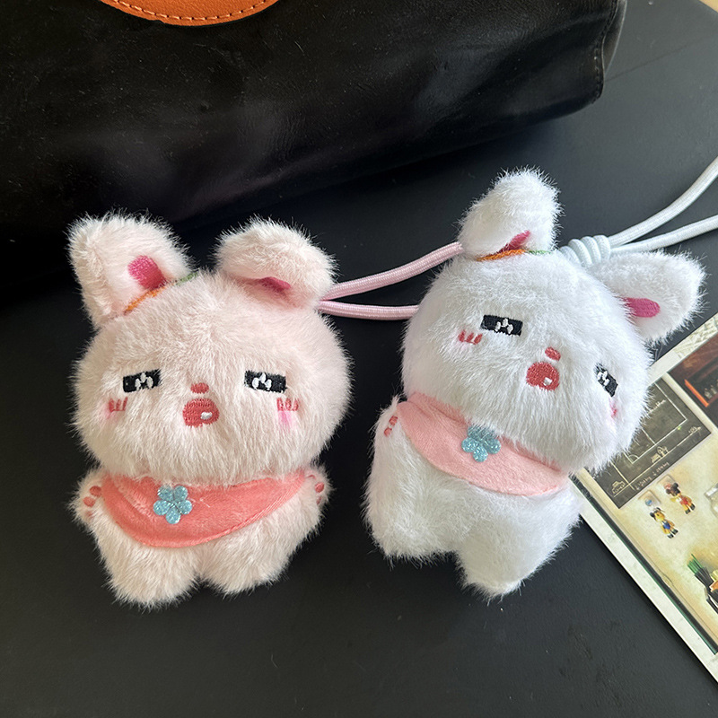 Cute and adorable adorable chiffon dress, little rabbit pendant, plush toy doll, bag, hanging decoration, keychain, Rag Doll Specification image