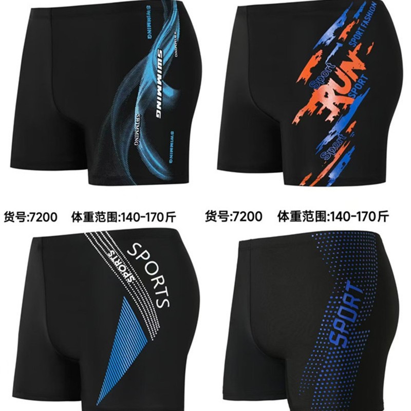 Men's 5-inch swimming trunks, black printed quick-drying high-elasticity swimming and fitness shorts, adult beach and hot spring swimming trunks Application Scenario