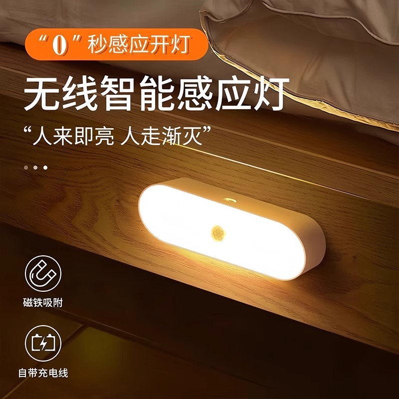Human body sensor night light, magnetic charging sound-controlled light, home wireless corridor wall night light, corridor sensor light