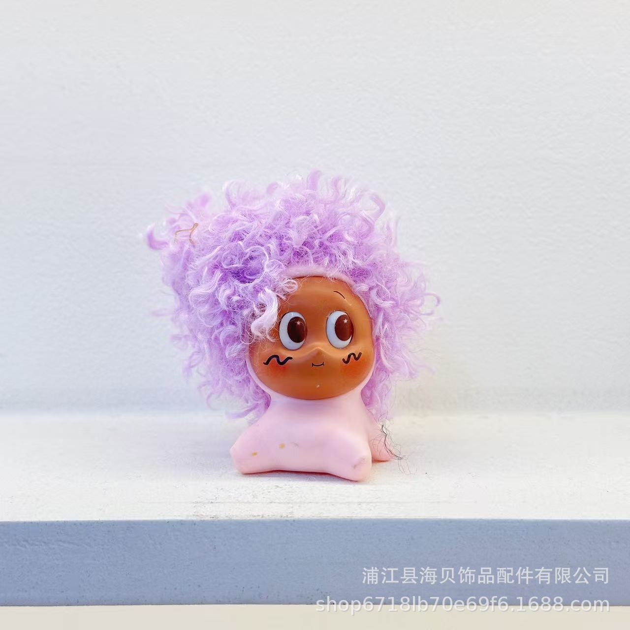 爆款超萌炸毛星星人假发/可爱桌面摆件/萌粒/情侣/热销车摆件创意