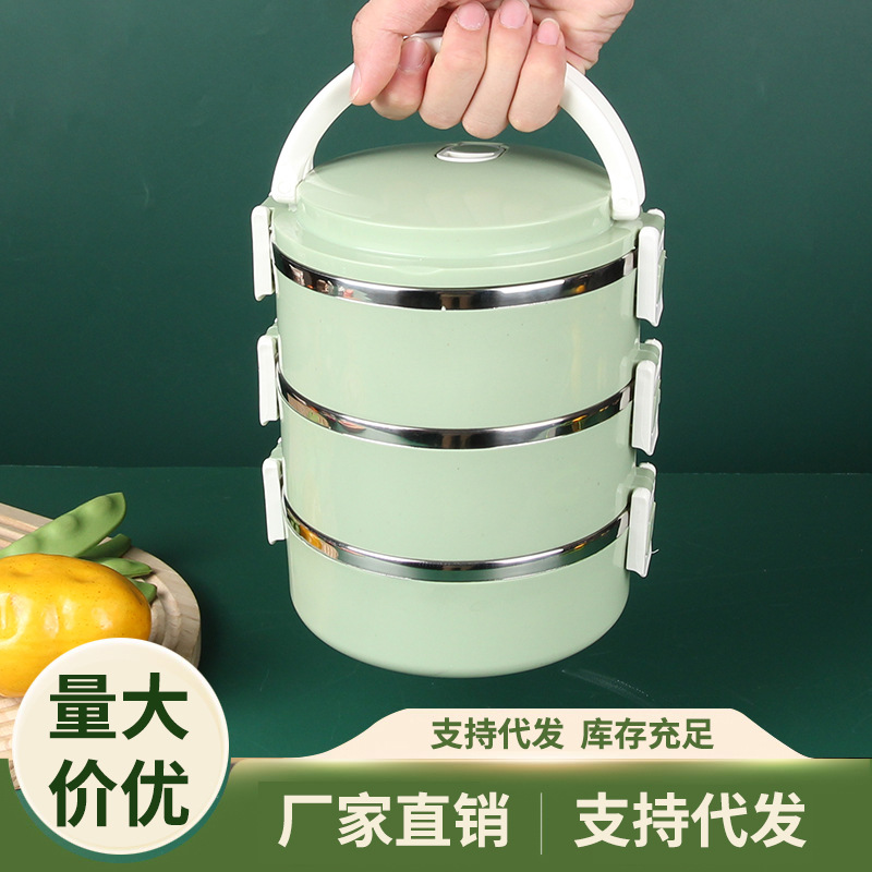 Bonda colorful multi-layer insulated lunch box, insulated bucket, insulated pot, African glass inner liner portable lunch box, insulated bag details Picture