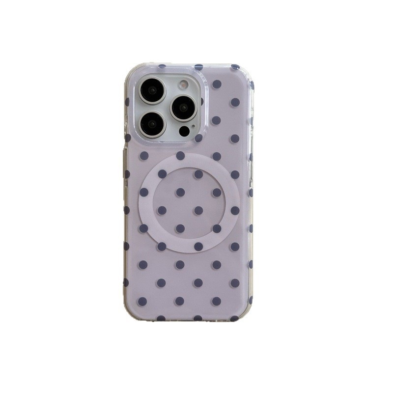 ins Korean-style magnetic polka dots suitable for iphone17Promax iPhone 16 phone case 15p matte 14 new model for women Item Picture