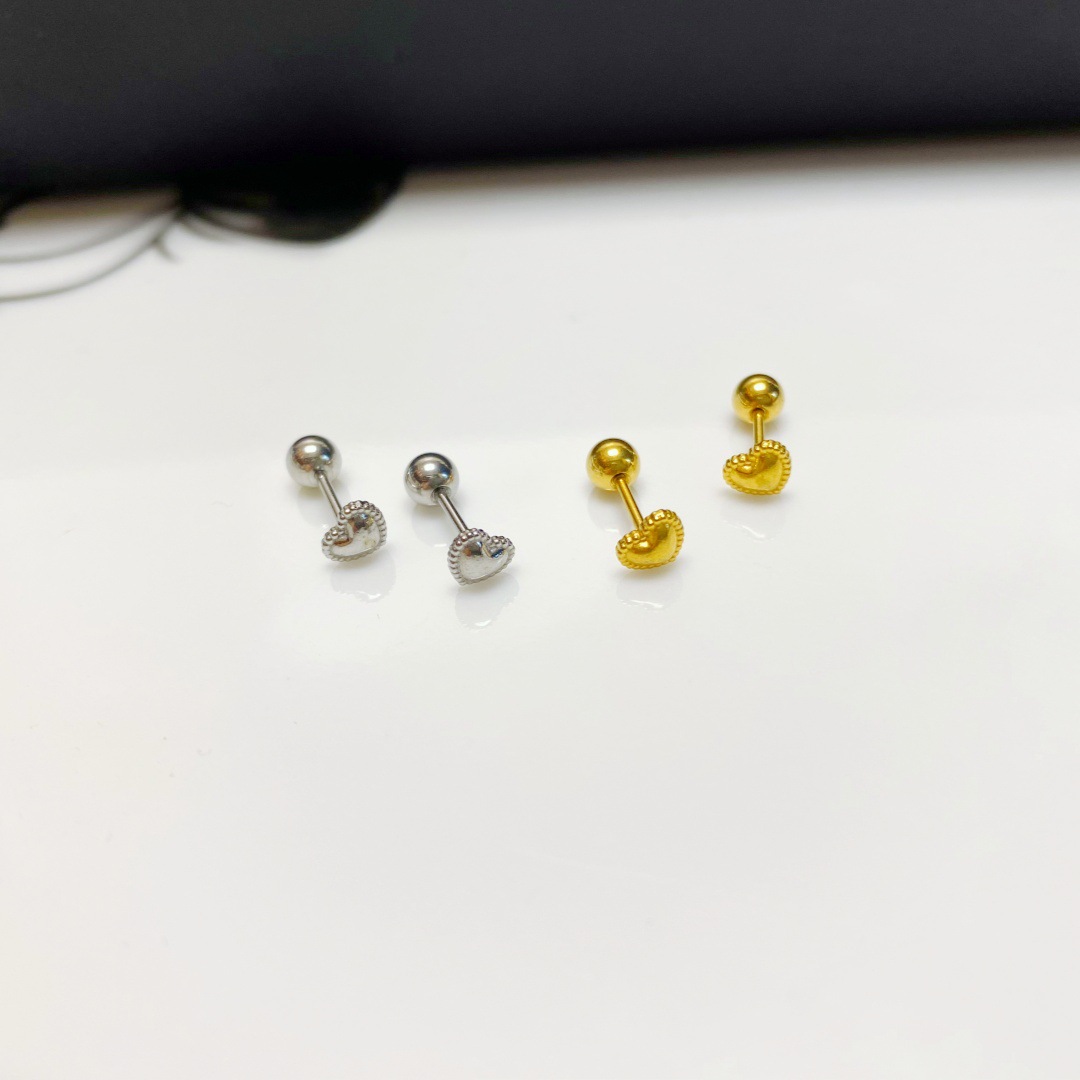 "Love Series" Women's titanium steel 18K real gold, niche simple and versatile, cool and nourishing ear piercings, trendy style Specification drawing