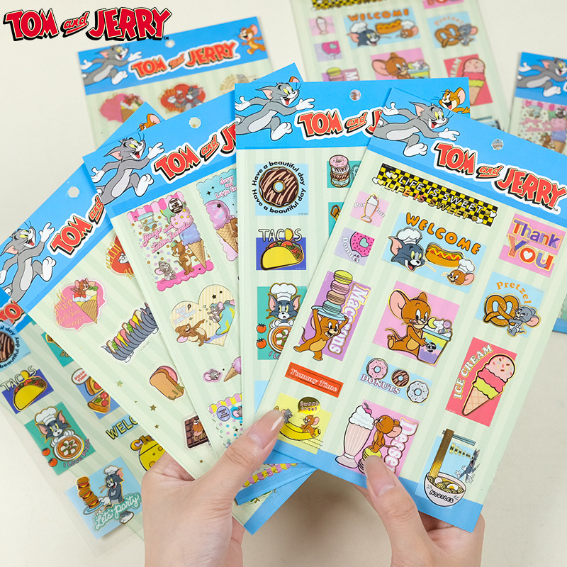 正版猫和老鼠卡通涂鸦PET贴纸跨境装饰笔记本手机壳水杯贴画批发产品图