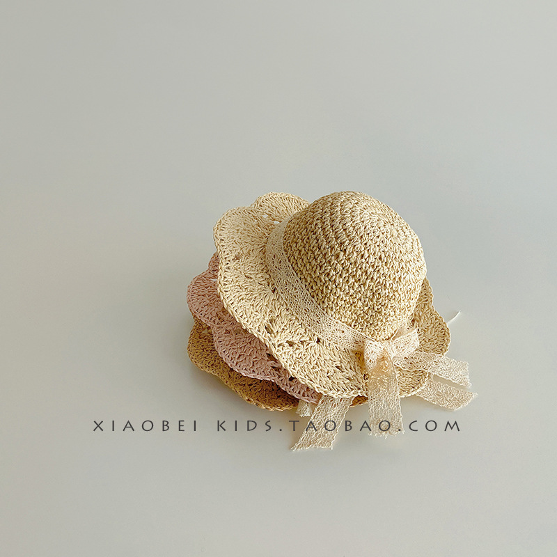 Sombrero de bebé coreano primavera verano niños sombrero de paja bebé visera sombrero de protección solar para niñas playa sombrero nuevo estilo Specification image