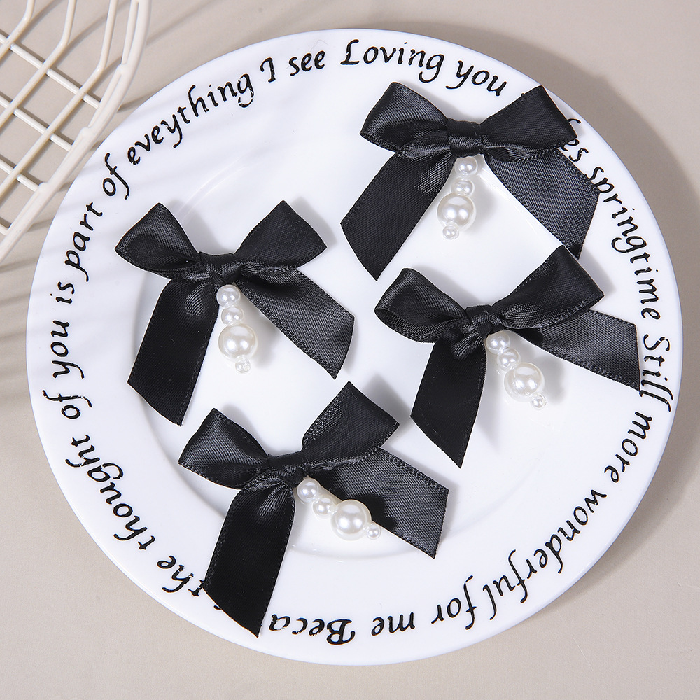 Ribbon bow, clothing accessories, hair accessories, earrings, chest accessories, DIY socks, children's clothing accessories, sweet ribbon pearl knot Specification image