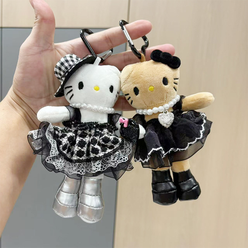 Amazon long-legged kitty plush doll pendant, KT doll figurine pendant, couple backpack keychain accessory Amazon long-legged kitty plush doll pendant, KT doll figurine pendant, couple backpack keychain accessory