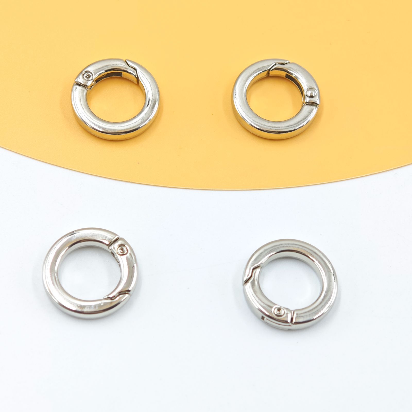 Silver openable flat wire spring ring diy shoulder bag metal open buckle hanging decoration bag hardware accessory buckle details Picture