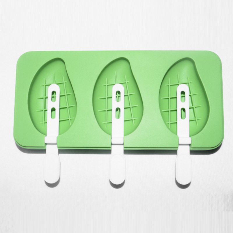 Green multi-fruit silicone ice cream mold, ice cream stick, ice cube tray, ice cream mold, high leg stainless steel silicone mold, ice cream stick, macaron color Specification image