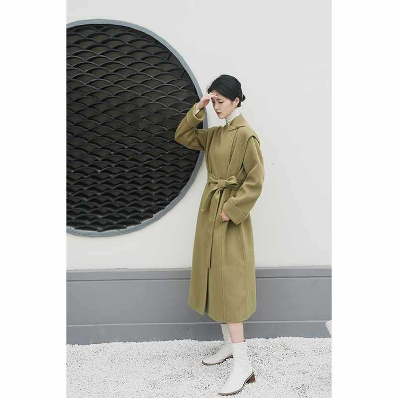 2025 New Chinese-style Australian wool Double-sided cashmere Chinese-style coat for women, mid-length black woolen wool coat with buttons Application Scenario