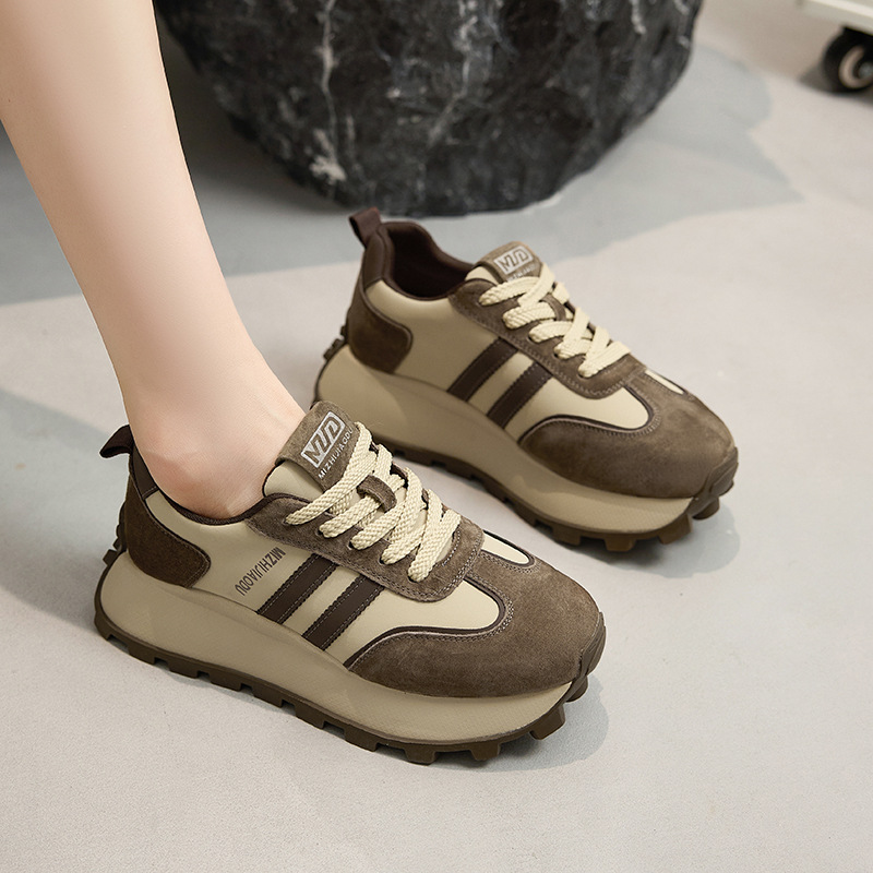 鞋子女士夏季舒适/白鞋增高/飞织/乐福鞋女春夏气质/女士休闲皮鞋细节图