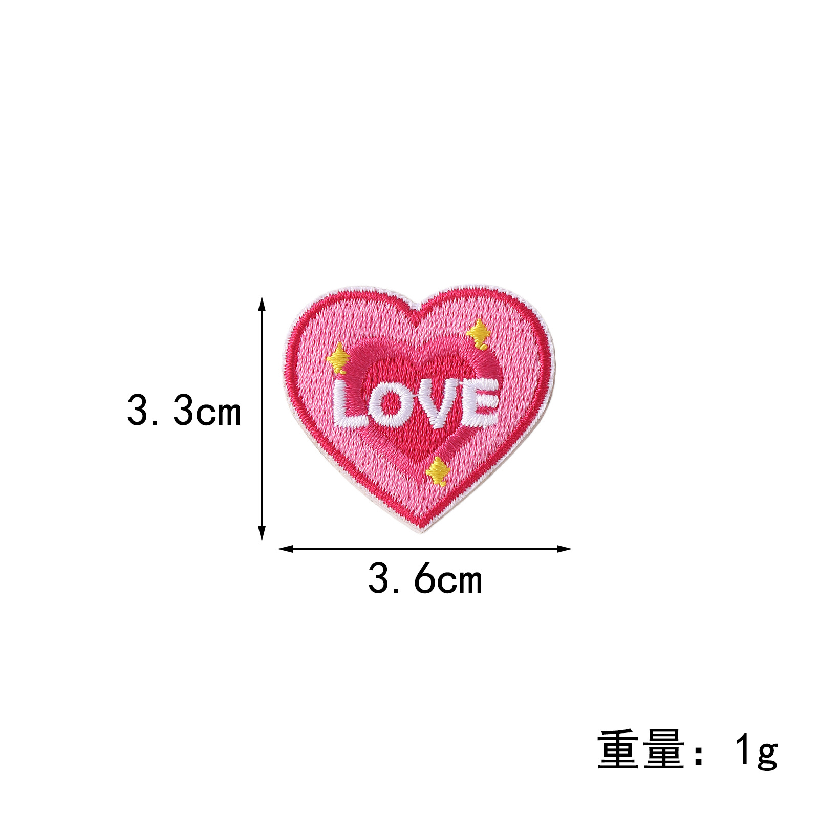 Cartoon bear vase, heart-shaped letter embroidered fabric, label stamp, children's clothing accessories, jewelry parts, self-adhesive patch Item Picture