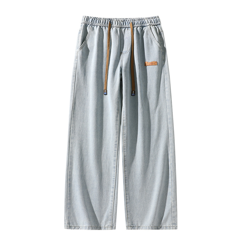 Denim pants for men 2025 New Winter season: Trendy loose straight-leg pants, casual and versatile, fashionable wide-leg men's pants Item Picture
