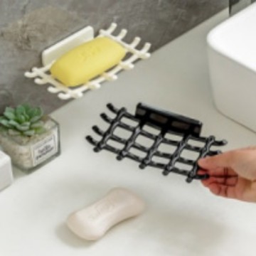 Light luxury cream Fengyunduo grid square wall-mounted soap box, multi-functional draining soap box, bathroom soap box Specification image