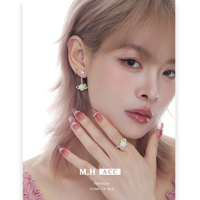 Star Ring Haiyu Series Pomegranate Earrings for Women, original design, sweet, cool, fashionable, versatile, exquisite and elegant earrings wholesale details Picture