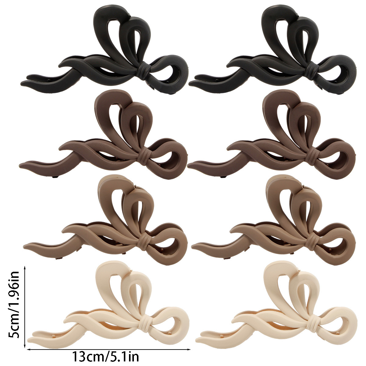 The new, popular Korean-style large shark clip hair accessory is a high-end, matte coffee-colored ribbon clip details Picture