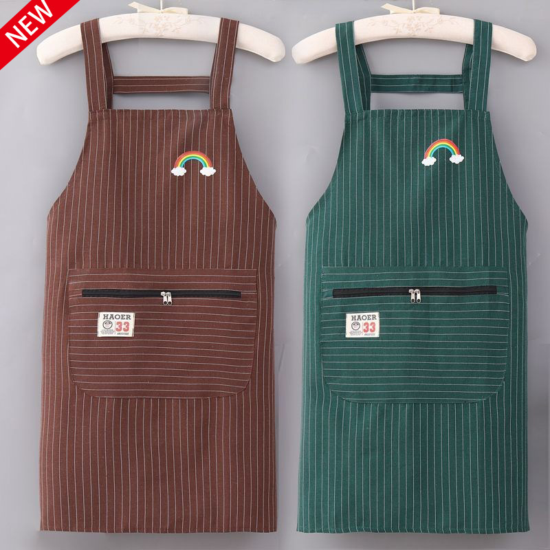 上班厨房做饭棉麻耐脏背带透气工作服防干活耐脏家用围裙餐饮围裙