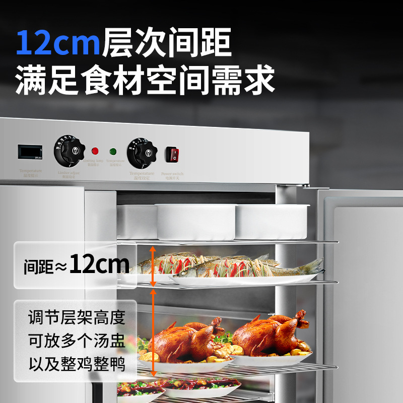 Hotel banquet insulated food delivery truck, stainless steel mobile insulated food truck, double-door constant temperature heating commercial details Picture