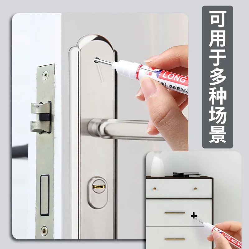 Wholesale of long-tipped marker pens, oil-based hardware and woodworking pens, bathroom tile marker pens, black deep-hole marker pens Application Scenario