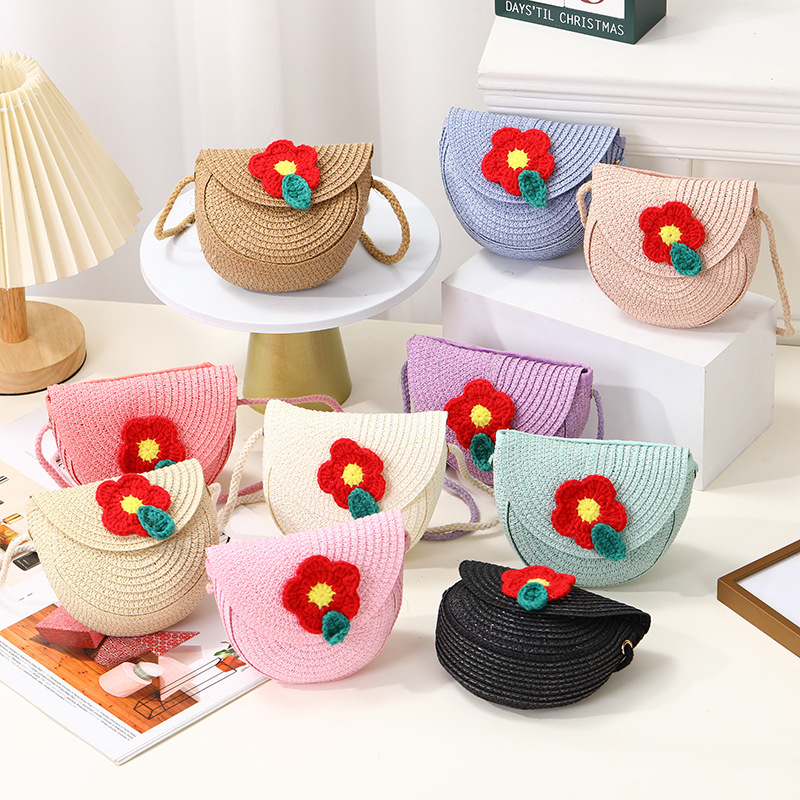 Summer straw woven bag for women 2025 New style beach and seaside straw bag, single-shoulder crossbody, children's coin purse, vacation style details Picture