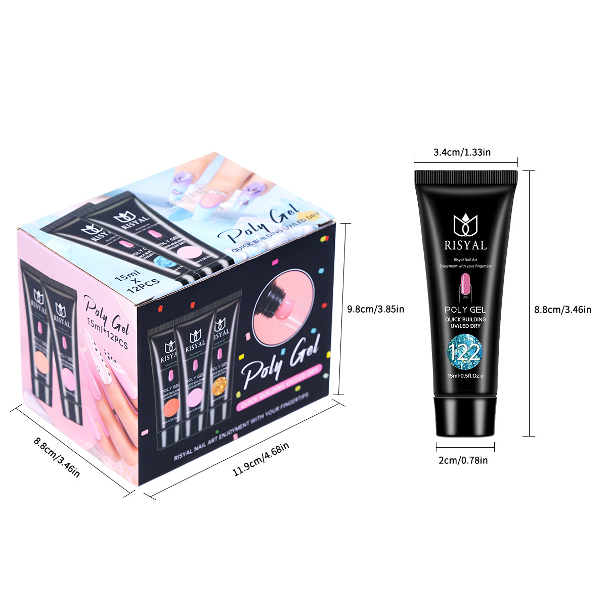 shanilak Laser Sequin Crystal Extension Glue Poly Gel, paperless tray, rapid extension, construction and shaping cross-border phototherapy glue Item Picture