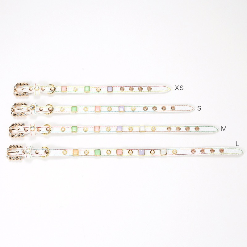 New pet collars with square studs for cats and dogs, small cat and dog collars, and dog PU collars details Picture