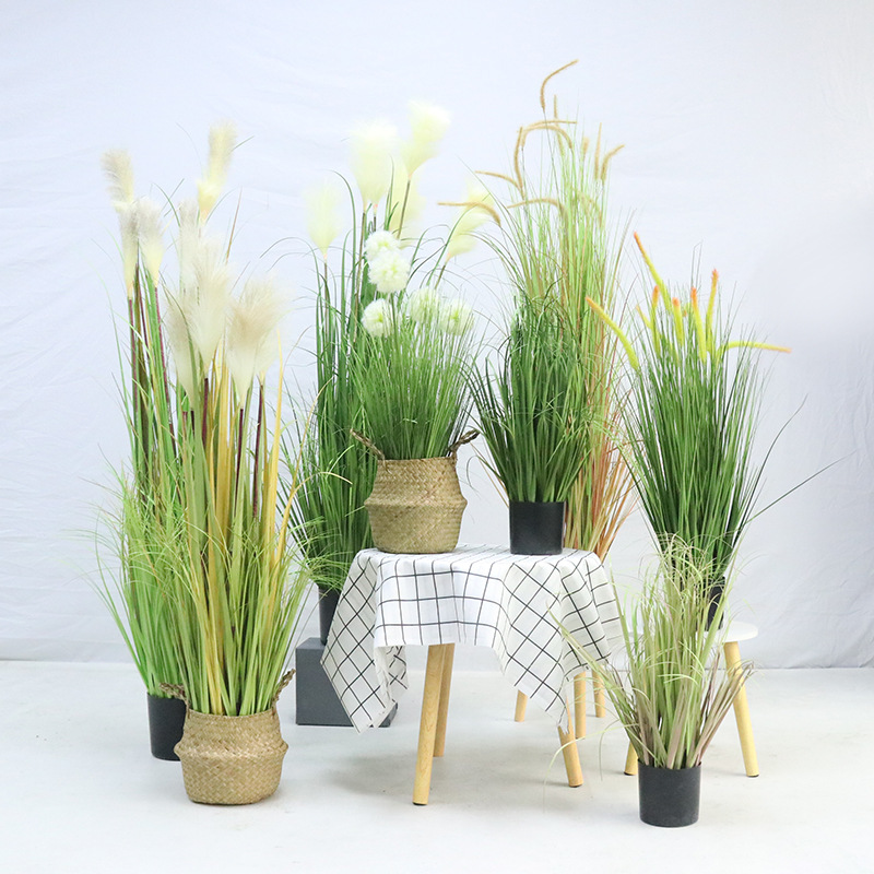 Artificial reeds, foxtail grass, onion grass, large plant bonsai, clothing store window floor-to-ceiling decoration, green plant potted plants Application Scenario