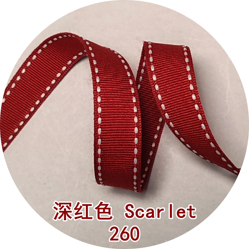 9~38mm深红色罗纹带跳白点260W双边跳点丝塔琪丝带玩具装饰带