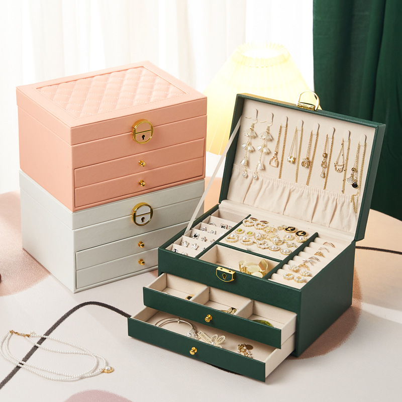 Cosmetics storage box, dressing table, lipstick and skin care products, dust-proof large-capacity storage box, desktop accessory storage box Specification image