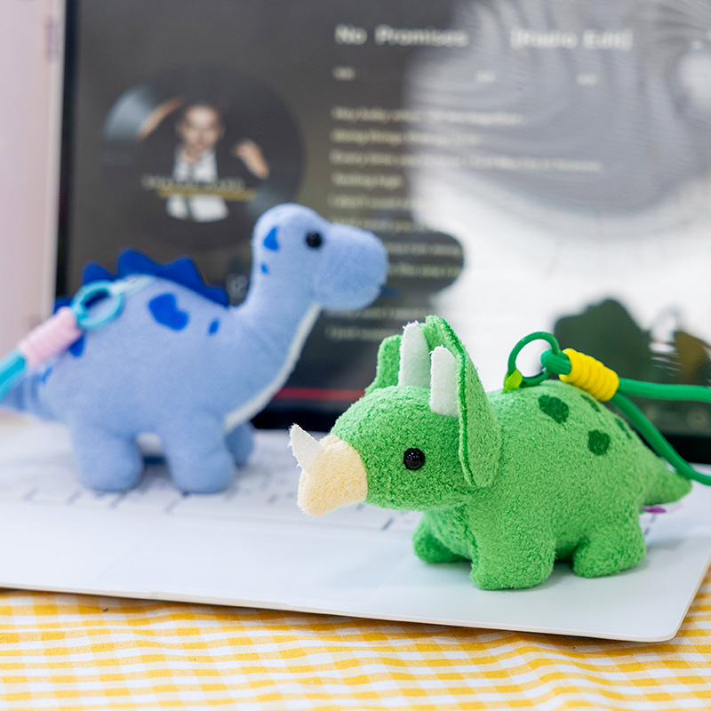 Jurassic Fierce Sweetheart Dinosaur plush pendant, children's birthday gift, Tyrannosaurus rex Triceratops ground promotion gift batch details Picture
