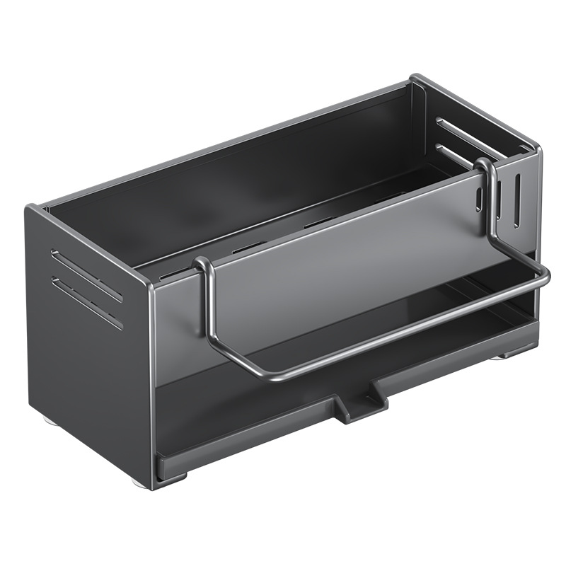 Stainless steel sponge storage rack for kitchen sink, cross-border household sink, dishwashing sink, rag rod, draining and storage rack Item Picture