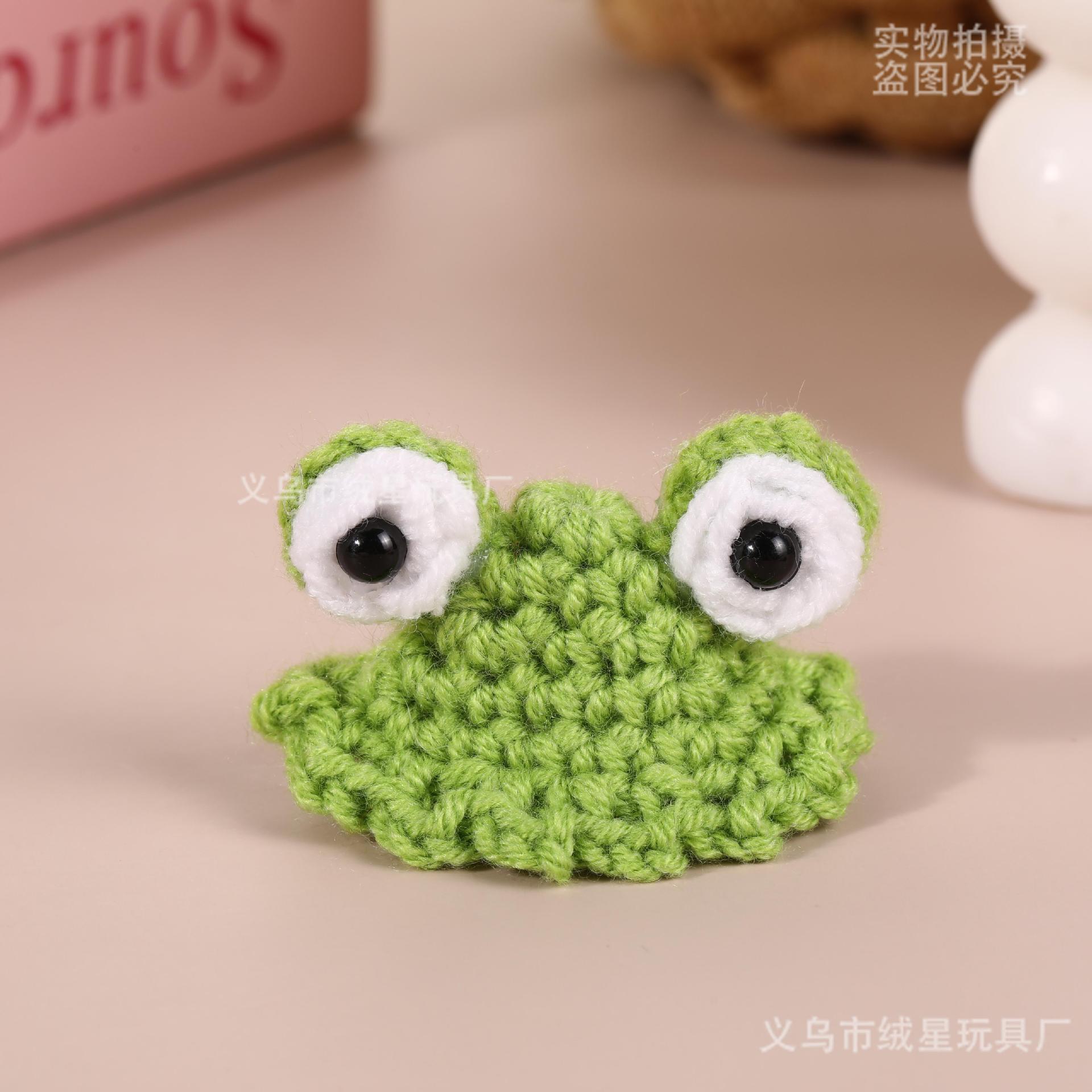 Best-selling mini hand-woven knitted caps, plush dolls, woolen ball head covers, creative dolls, doll wearing rope hats details Picture
