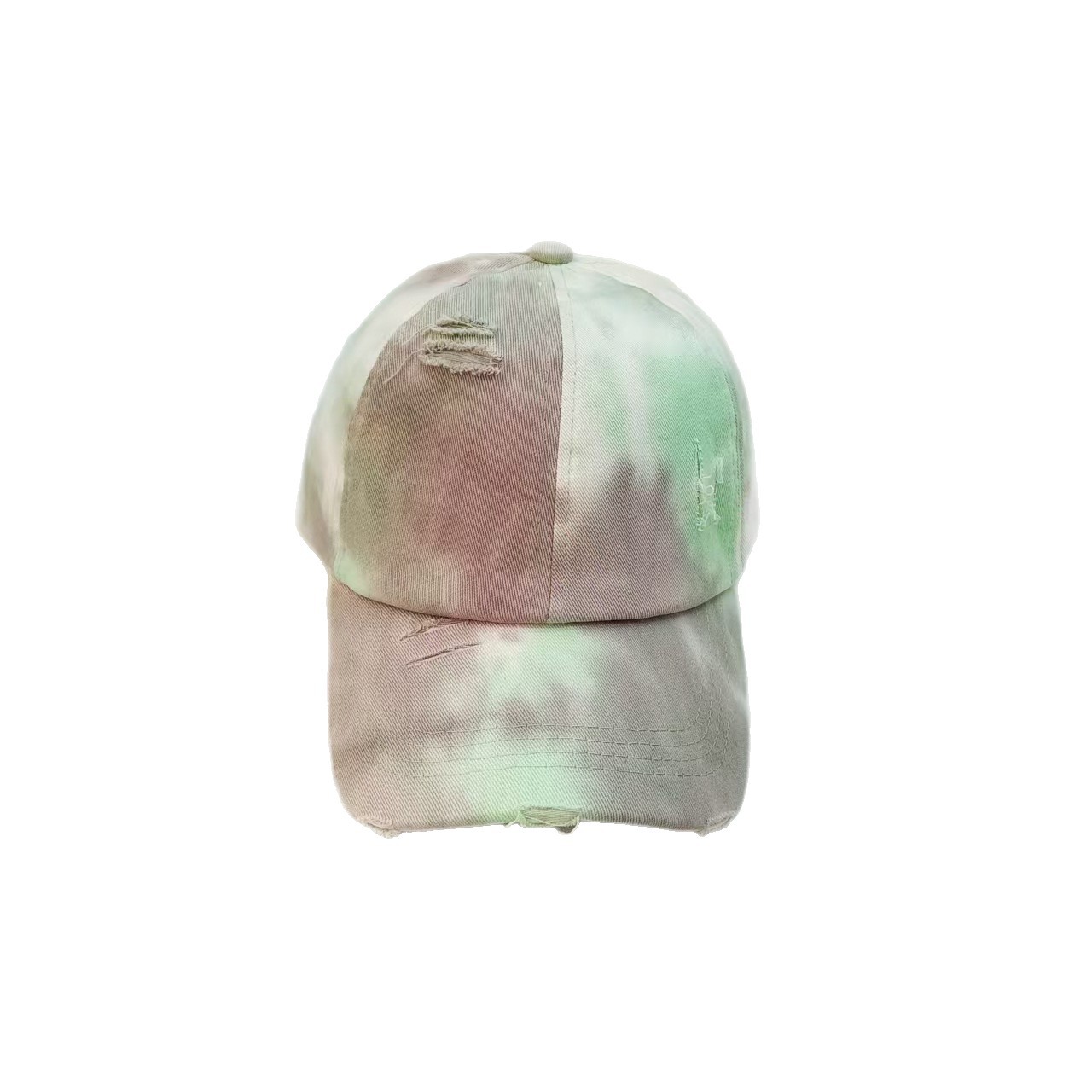 Cross-border wholesale of new tie-dyed soft-top washable perforated baseball caps for students, couples, graffiti, sun, versatile and sunshade Item Picture