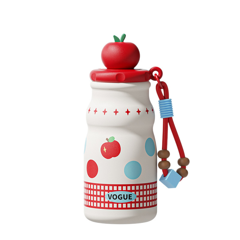 Food-grade stainless steel insulated cup, women's tea and water separation rope portable water cup, high appearance level student daily straw cup Item Picture